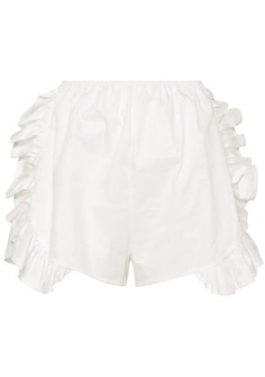 Ioana Ciolacu Peony ruffle-trim cotton shorts - White