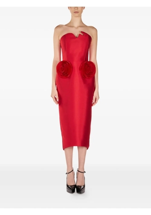ARAFTU rose-detail strapless midi dress - Red