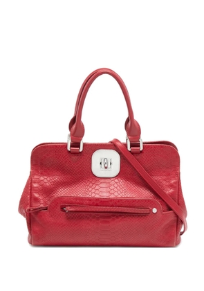 Longchamp embossed leather tote bag - Red