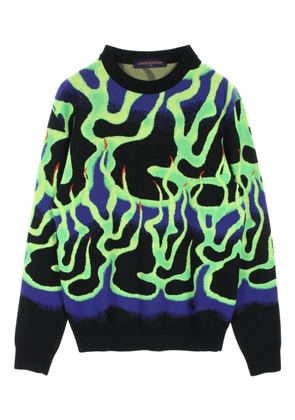 Louis Vuitton Pre-Owned 2010s flame-knit wool sweater - Black
