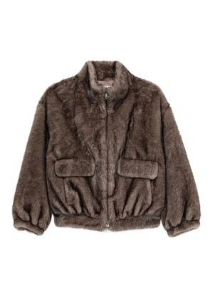 Betta Corradi faux fur bomber jacket - Brown