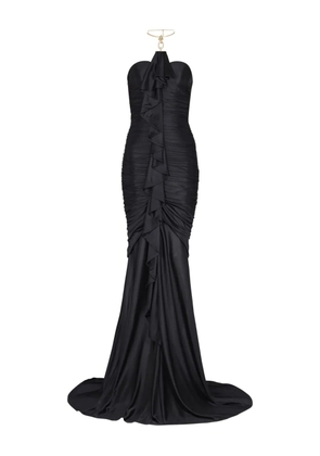 Balmain draped-bustier dress - Black