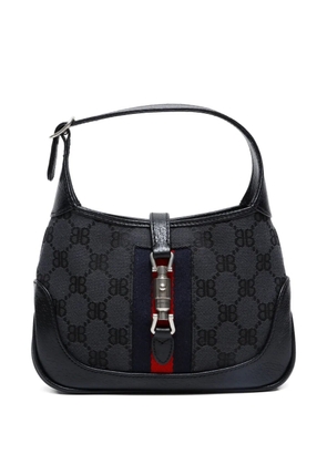 Balenciaga Pre-Owned x Gucci 2016 mini Jackie logo-pattern shoulder bag - Black