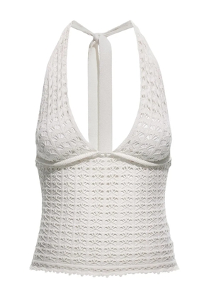 Roberto Cavalli halterneck crochet-knit top - White