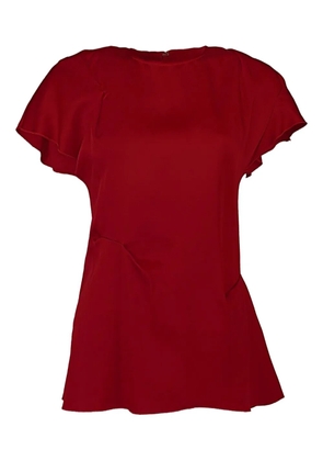 Victoria Beckham draped ruffle top - Red