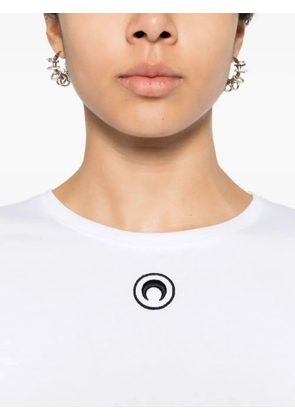 Marine Serre Crescent Moon-embroidery T-shirt - White
