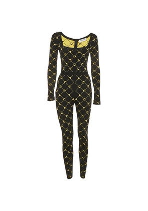Marine Serre crescent-print jumpsuit - Black