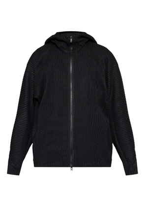 Homme Plissé Issey Miyake Wickerwork hooded jacket - Black