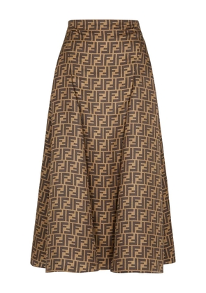 FENDI ff-print skirt - Brown