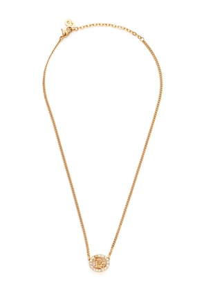 Christian Dior Pre-Owned 2005 crystal-embellished logo-pendant necklace - Gold