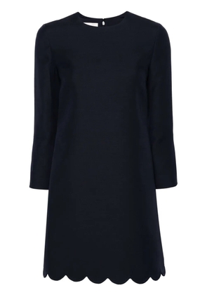Valentino Garavani virgin wool-blend shift minidress - Blue