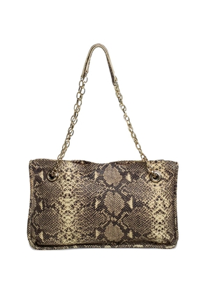 DKNY snakeskin-embossed chain-strap shoulder bag - Neutrals