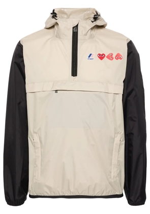 Comme Des Garçons Play x K-Way Heart-patch lightweight jacket - Neutrals