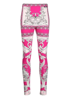 Versace Silver Baroque-print leggings - Pink