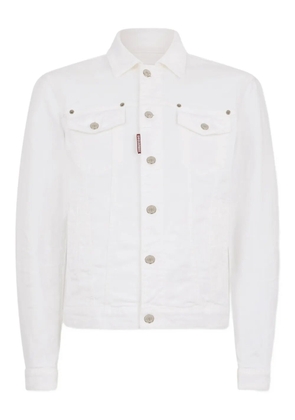 DSQUARED2 logo-patch denim jacket - White