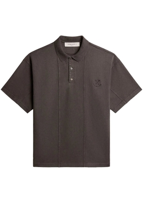Golden Goose cotton polo shirt in anthracite gray with embroidery - Grey