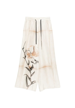 Pierre-Louis Mascia floral-print trousers - Neutrals