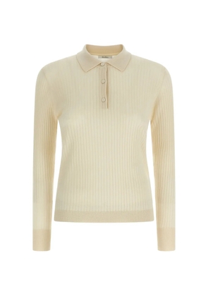 Max Mara ribbed button polo top - Neutrals