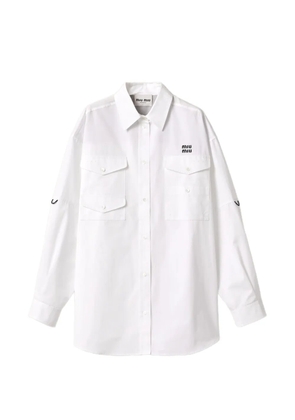Miu Miu embroidered-logo shirt - White