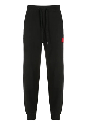 BOSS logo-patch cotton track pants - Black
