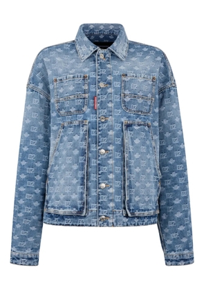 DSQUARED2 buttoned graphic jean jackets - Blue
