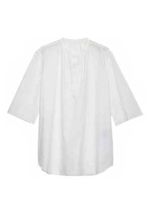 Prada band-collar raw-cut shirt - White