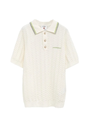 Casablanca textured buttoned polo shirt - Neutrals