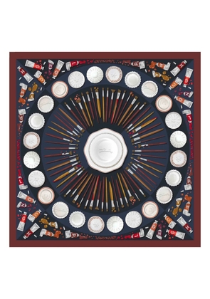 Longchamp Palette d'Artiste silk print scarf - Blue