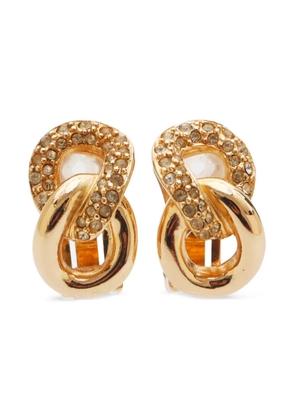 Christian Dior Pre-Owned 1990-2000s rhinestone earrings - Gold