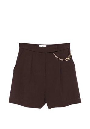 Elisabetta Franchi chain-detail pleated shorts - Brown