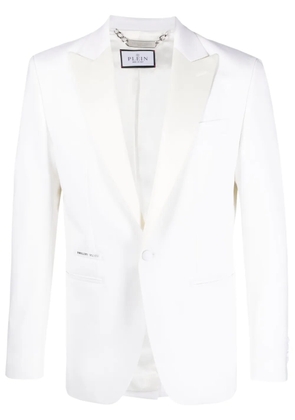 Philipp Plein single-breasted wool blazer - White