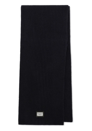 Dolce & Gabbana logo-patch wool scarf - Black