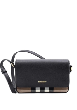 Burberry Pre-Owned Hampshire Wallet on Chain Leather and House Check Canvas crossbody bag - Black