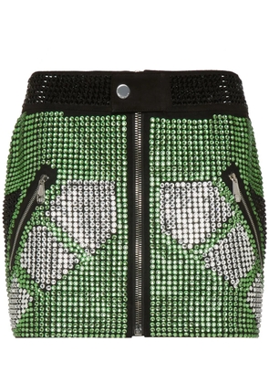 Philipp Plein crystal-embellished skirt - Green