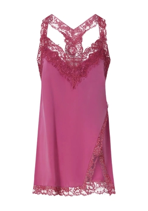 PINKO lace-trimmed silk top