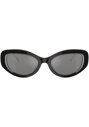 Diesel logo-plaque cat-eye sunglasses - Black