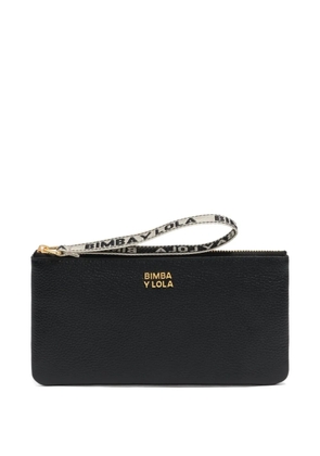 Bimba y Lola leather zip-top pouch - Black
