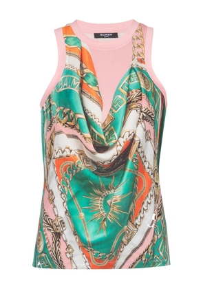 Balmain Foulard-print vest - Green