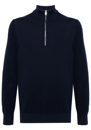 BOSS zip-up cotton jumper - Blue