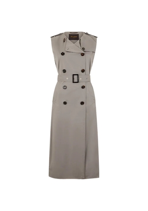 Moorer sleeveless double-breasted belted coat - Grey
