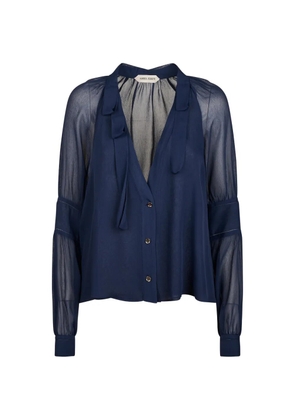 Alberta Ferretti tie-neck top - Blue