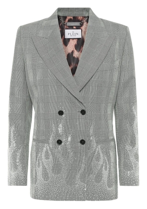 Philipp Plein flame-appliqué blazer - Black