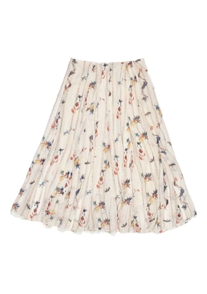Bimba y Lola pleated floral-print skirt - Neutrals