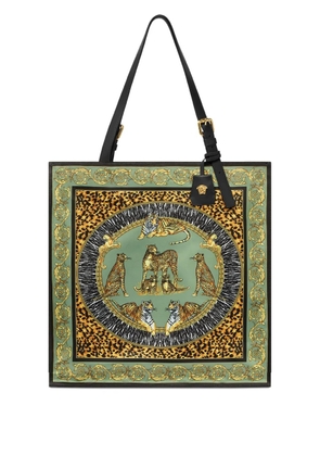 Versace animal-print baroque tote bag - Green