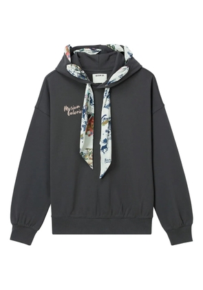 Musium Div. scarf-detail hoodie - Black