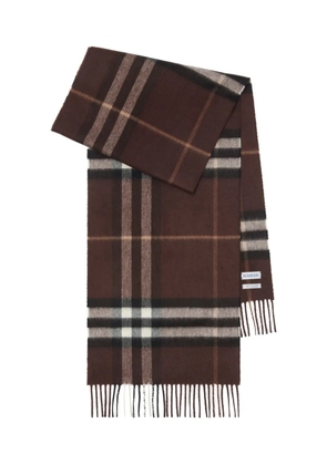 Burberry checked cashmere scarf - Brown