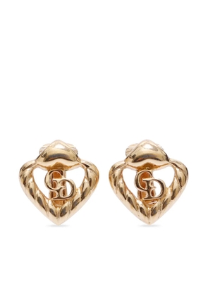 Christian Dior Pre-Owned CD heart clip-on earrings - Gold