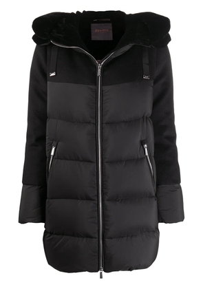 Moorer felt-panelled puffer coat - Black