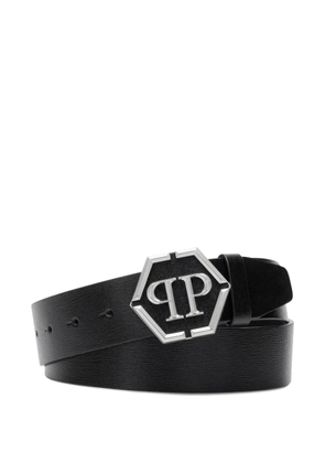 Philipp Plein leather hexagon belt - Black