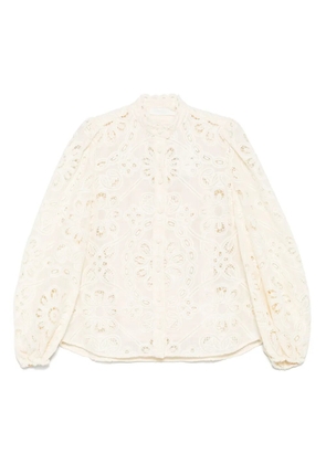 ZIMMERMANN floral-embroidered shirt - Neutrals